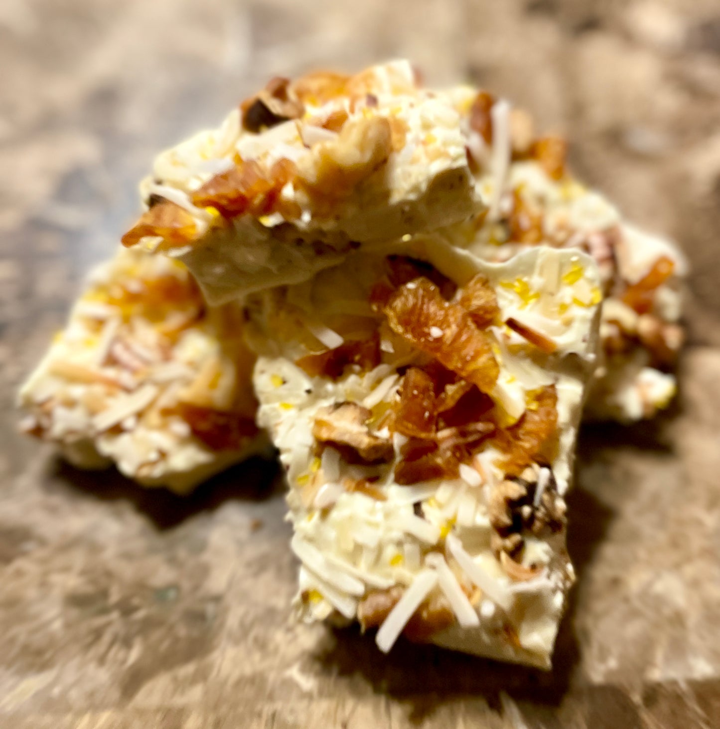 Belgium White Chocolate Pineapple Toasted Coconut Bark